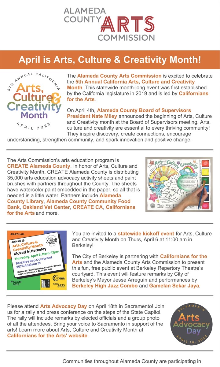 Screenshot of April 2023 Newsletter first page
